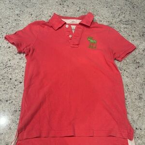Abercrombie & Fitch Green and Pink Polo Shirt Relaxed Fit